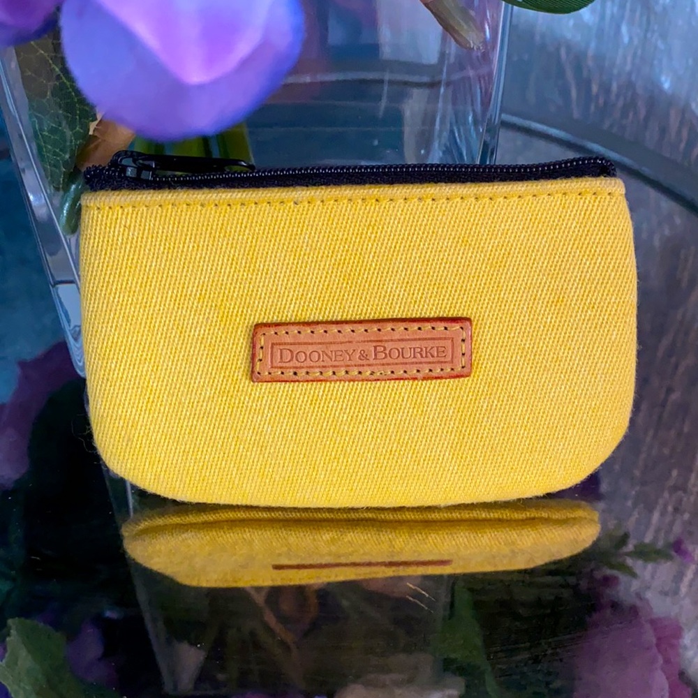 Dooney & Burke Canvas Coin Pouch in Yellow